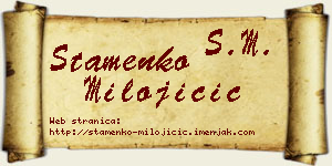 Stamenko Milojičić vizit kartica
